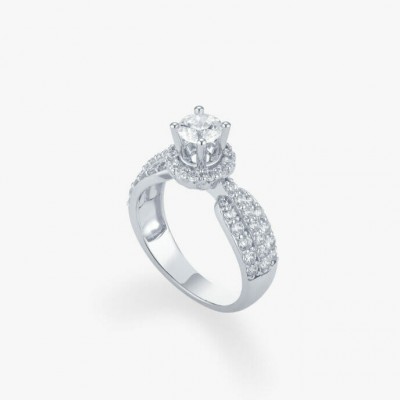 Nhẫn kim cương vàng trắng