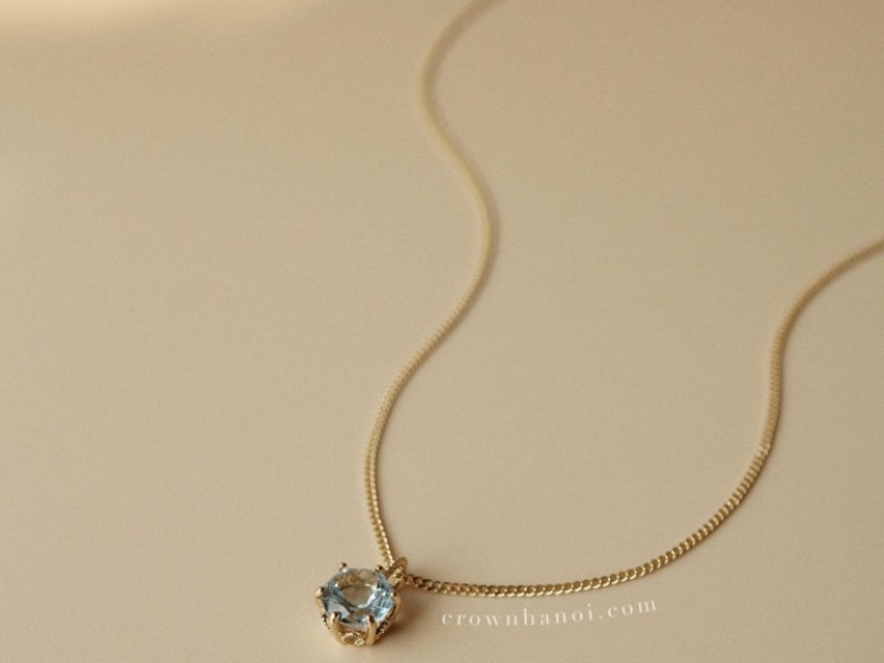 Dây chuyền vàng kim cương kiểu dáng siêu nữ tính 