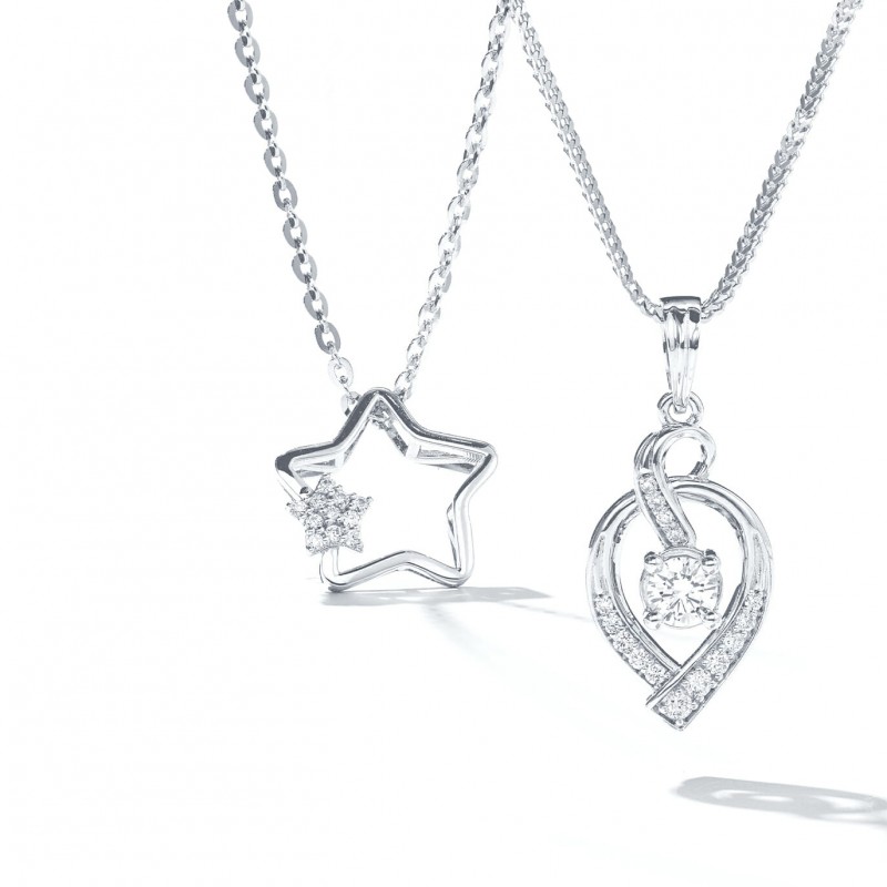 Dây chuyền mặt đính kim cương cách điệu