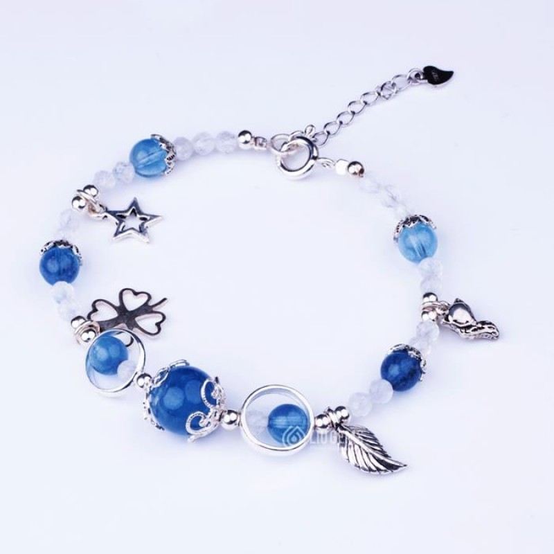 Vòng tay phong thủy đá thạch anh xanh