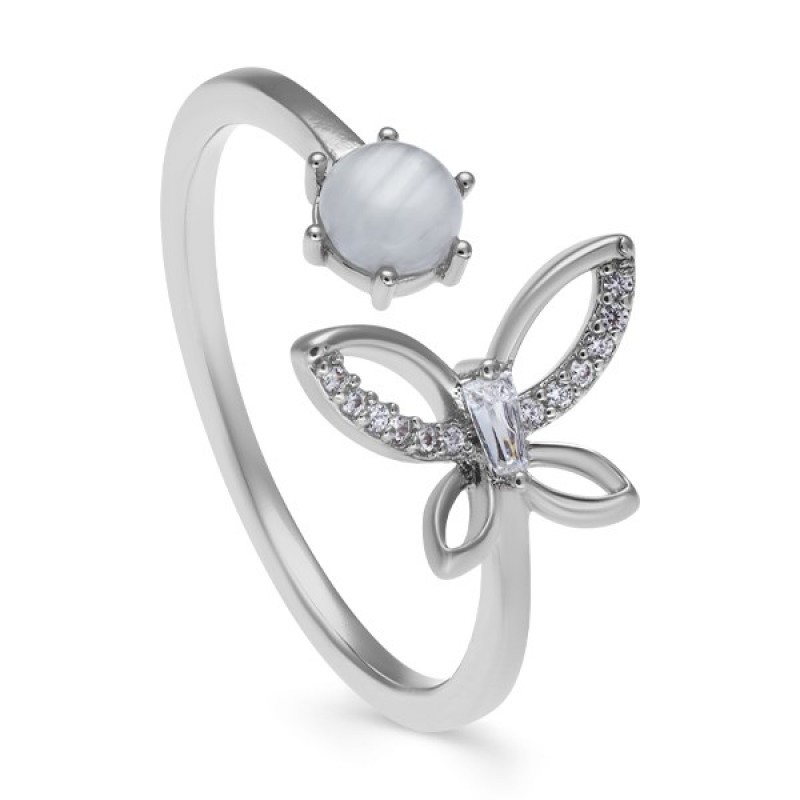 Nhẫn bướm ngọc trai cách điệu