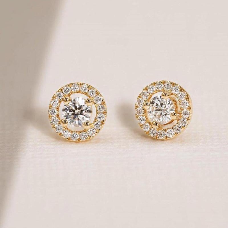 Bông tai nụ vàng kim cương