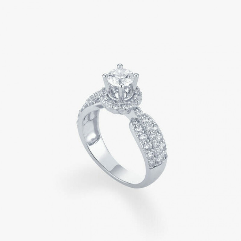 Nhẫn kim cương vàng trắng